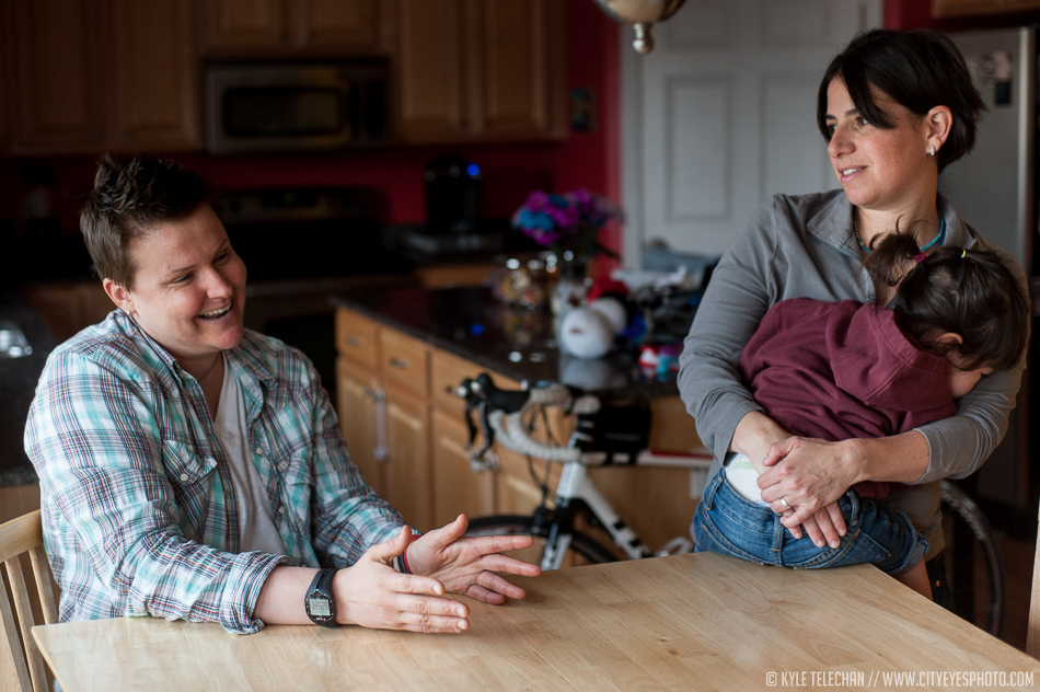 Munster resident Niki Quasney speaks about her experiences with BRCA1, her prophylactic mastectomy, and her ongoing battle with ovarian cancer as her partner Amy Sandler and daughter Asher stand nearby. Niki unfortunately passed in early 2015, but her and her partner's fight for marriage equality certainly impacted Indiana and the US.