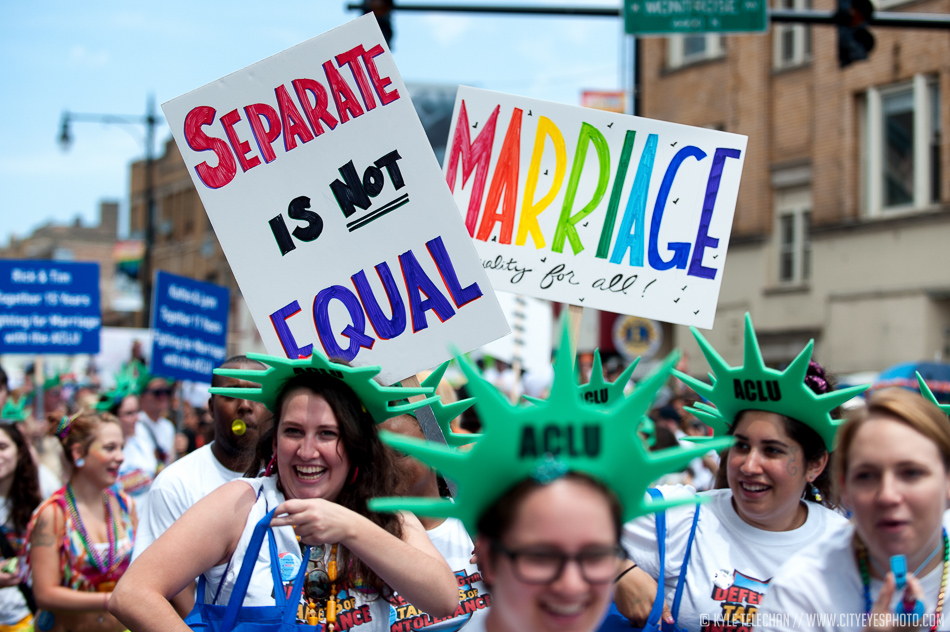 2012 was an exciting year for equality - President Obama had declared his support for same-sex marriage only a month before the 2012 pride parade in Chicago, and later in the year, it was legalized by vote in Washington, Maine, and Maryland.