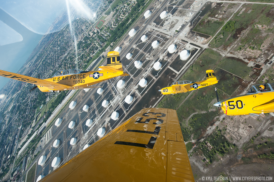 The Lima Lima flight team performs over Northwest Indiana on Friday. (Kyle Telechan/Post Tribune)